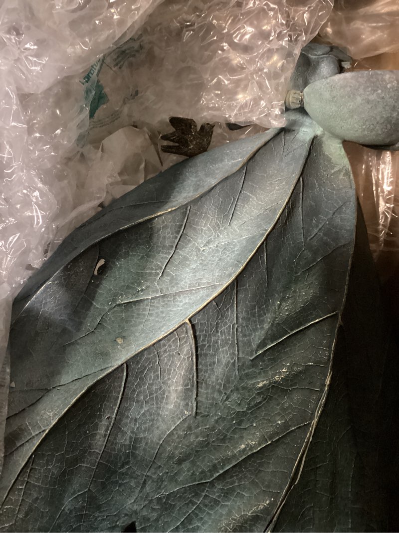Condition photo showing Good Condition for dilicoming large garden fairy statue bird feeder & bird bath - 23-inch resin outdoor yard decor angel statue, decorative girl sculpture for garden, lawn, patio green-23 inch