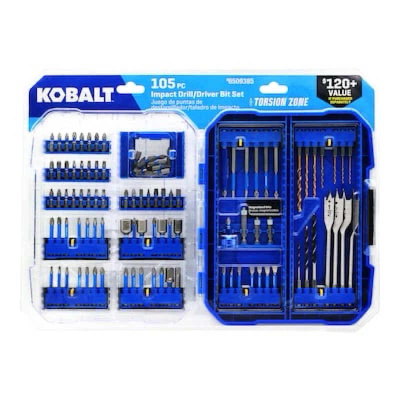 kobalt impact driver bit set 105 -piece