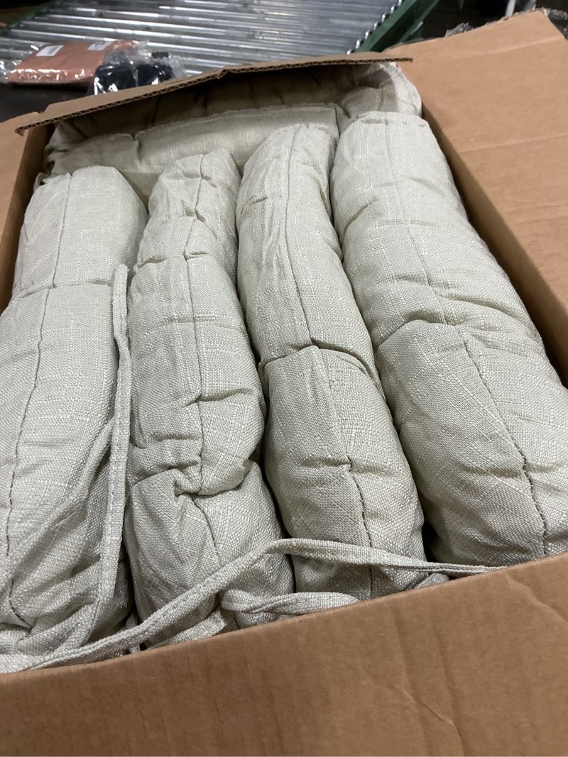 Condition photo showing Good Condition for Chair Cushions for Dining Chairs Set of 6, Non Slip Indoor Kitchen Chair Cushions with Ties, Tufted Memory Foam Seat Chair Pads, 17" x 16" x 3", Cream Cream Pack of 6