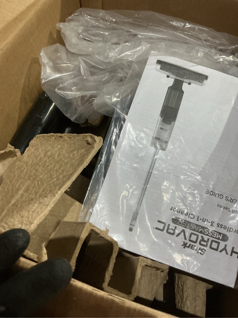 Condition photo showing As Is for shark | wet dry vacuum cleaner | vacuum and mop combo | hydrovac messmaster | 3-in-1 self-cleaning + powerful suction | 2 brushrolls & 2 solutions included | hardwood floor & area rug cleaner | aw261 cordless w/ premium