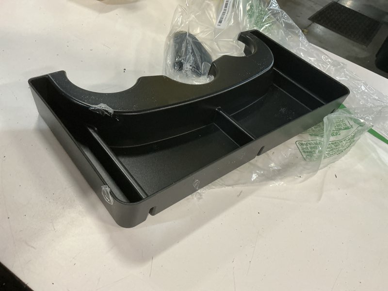 Condition photo showing As Is for center console cup holder organizer compatible with 2013-2024 dodge ram(1500/1500 classic/2500/3500) accessories, cup holder front storage box tray(only fit jump seat with three cup holders)