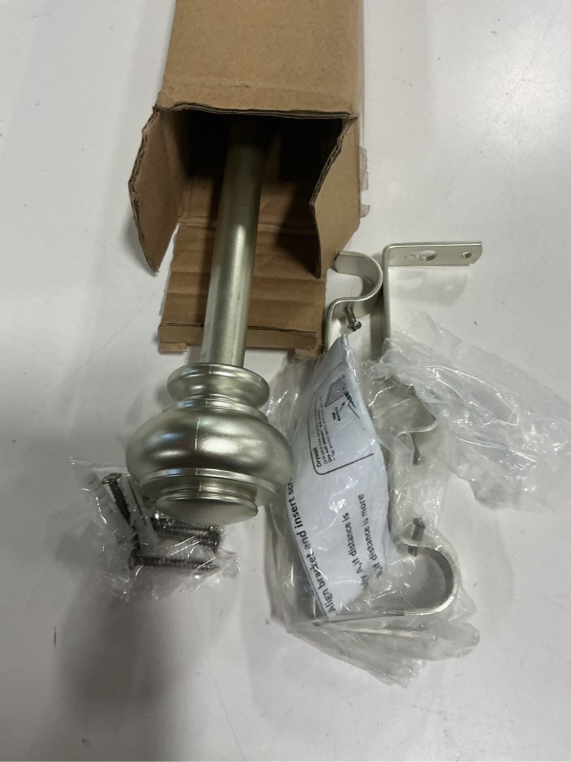 Condition photo showing New/Like New for H.VERSAILTEX Elegant Window Treatment Telescoping Double Curtain Rod Set with Classic Cap, 3/4-Inch Diameter, Adjusts from 28 to 48 Inches, Nickel 28"-48" Goldish Nickel