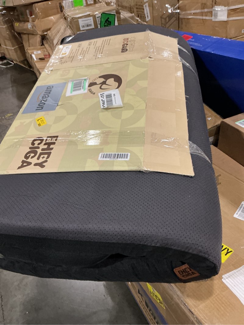 Condition photo showing Good Condition for EHEYCIGA Orthopedic Dog Beds for Extra Large Dogs, Waterproof Memory Foam XXL Dog Bed with Sides, Non-Slip Bottom and Egg-Crate Foam Big Pet Couch Bed with Washable Removable Cover, Black 52.0"L x 41.0"W x 8"Th Black