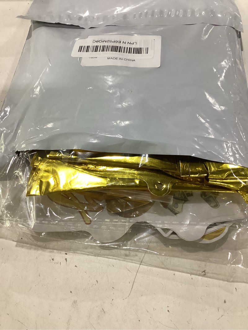 Condition photo showing New/Like New for money party decorations big bucks balloons gold money theme hanging swirls dollar bill signs currency symbol money bag happy birthday party decorations for adults buchona casino gangster party 31 pcs