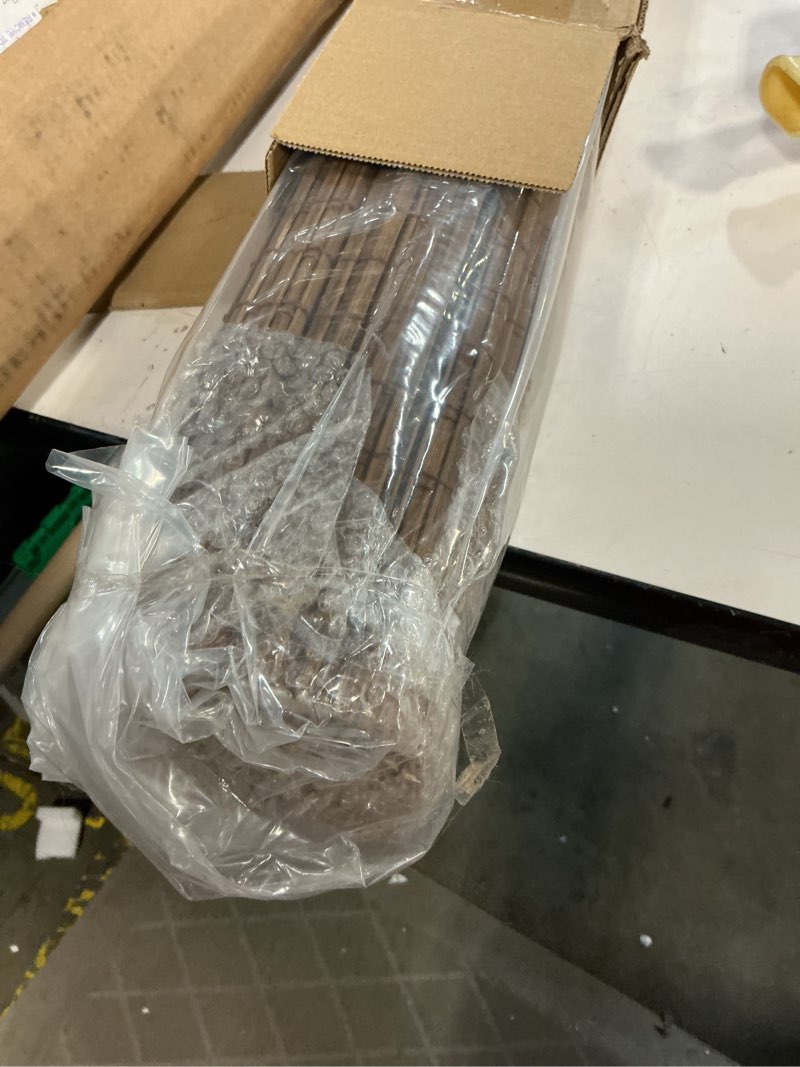 Condition photo showing Good Condition for cordless bamboo roman shades for windows, blinds size (36" w ×64" h) colour (highfield teak) highfield teak 36" w × 64" h