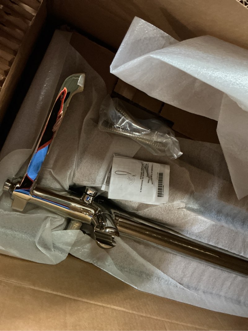 Condition photo showing As Is for flara™ tub faucet with handshower, ada, floor mount, 1-hole, polished nickel