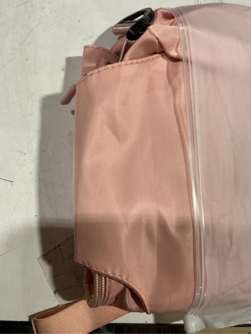 Condition photo showing New/Like New for Large Gym Duffle Bag with Yoga Mat Buckle, Waterproof Weekender, Carry On Tote for Women Pink