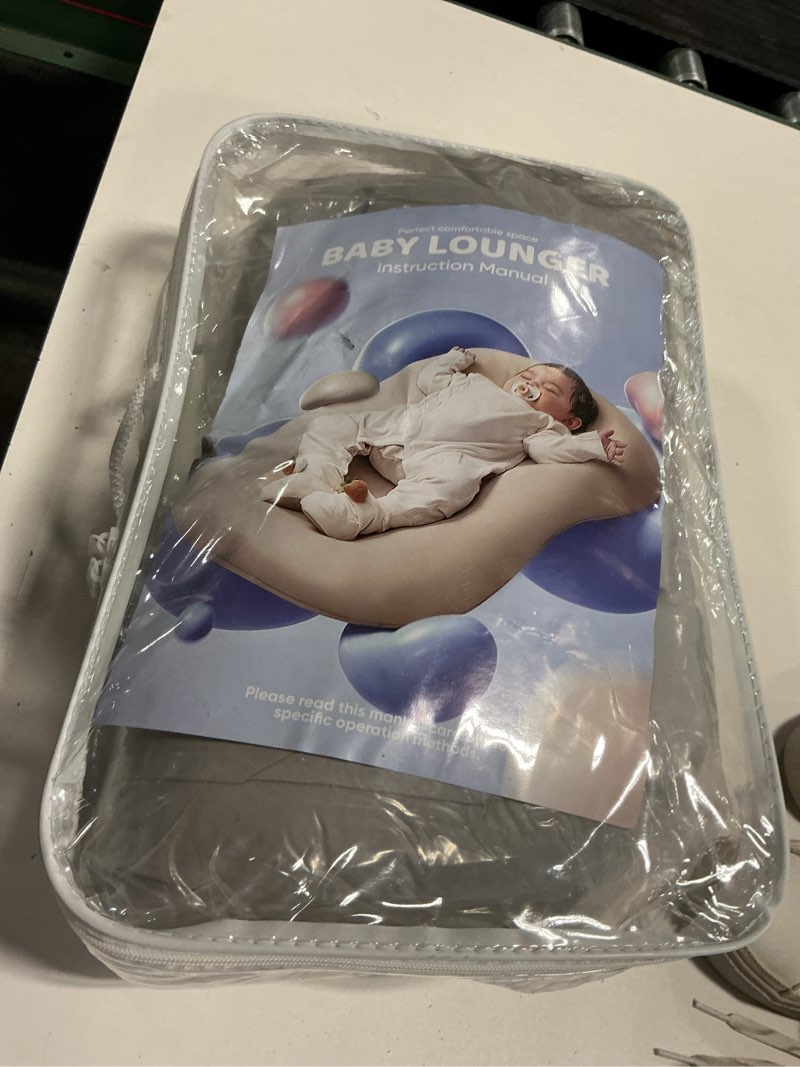 Condition photo showing New/Like New for extra large infant support cushion for newborn 0-24 months - soft organic cotton mat with tummy time & motor skill support, portable newborn daily essentials gift brown
