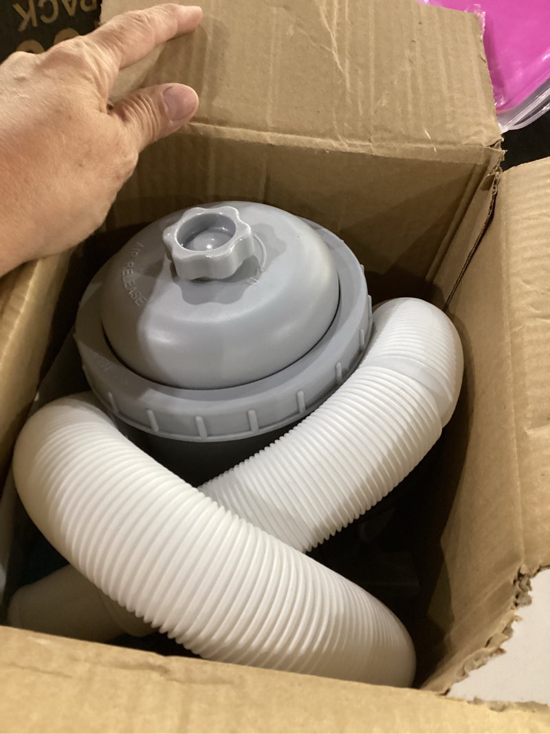 Condition photo showing Good Condition for filter pump for above ground pools, 330 gph filter for inflatbale pool, flow rate pool filter for inflatable swimming pool crystal clear filter pump with 2 filter cartridges