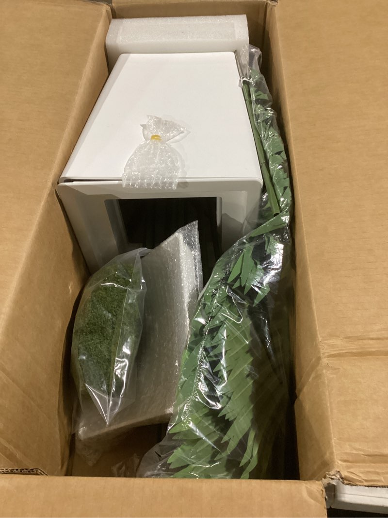 Condition photo showing Good Condition for 7FT Artificial Palm Tree, Tall Artificial Tree Plants with Fake Plants, Large Faux Plants Indoor with Lifelike Leaves for Outdoor Indoor Home Office Living Room Decor (White) White-7ft