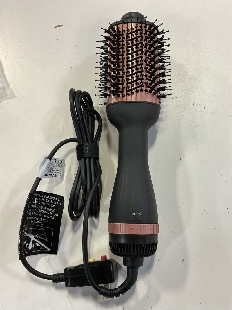 Condition photo showing Good Condition for hot air brush blow dryer in one, 4-in-1 ionic hair dryer and styler volumizer with 3.2" oval barrel, 33000rpm high-speed motor, hot air straightener brush, all hair types kns-m8 rose&gold