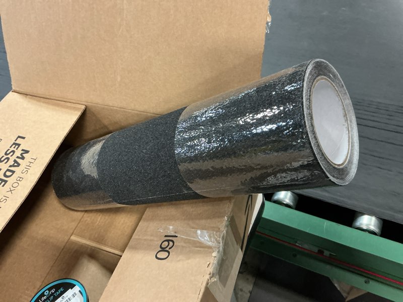Condition photo showing As Is for Lifegrip Anti Slip Tape, 16x30 Foot Non-Slip Traction Grip Tape for Stairs, Waterproof Stair Treads Grip Non Slip, Non Skid Tape for Steps, Outdoor Black Grip Tape 