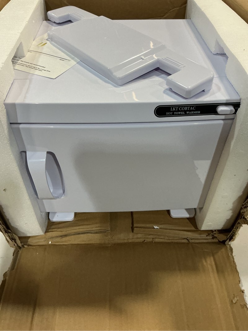 Condition photo showing New/Like New for hot towel warmer,8l towel warmer cabinet medium capacity esthetician warmer heater for facial spa, beauty salon or personal home use white