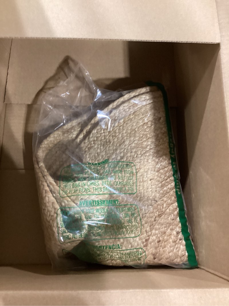 Condition photo showing As Is for Vipanth Natural Jute Rug Hand Braided Round Area Rug Handmade Rug for Home Decor (2 Feet Round (24 x 24 Inches), Beige)