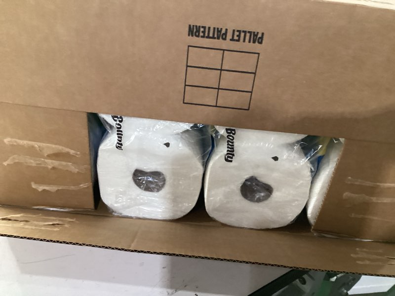 Condition photo showing New/Like New for bounty paper towels quick size, white, 16 family rolls = 40 regular rolls family 16 rolls (107 sheets)