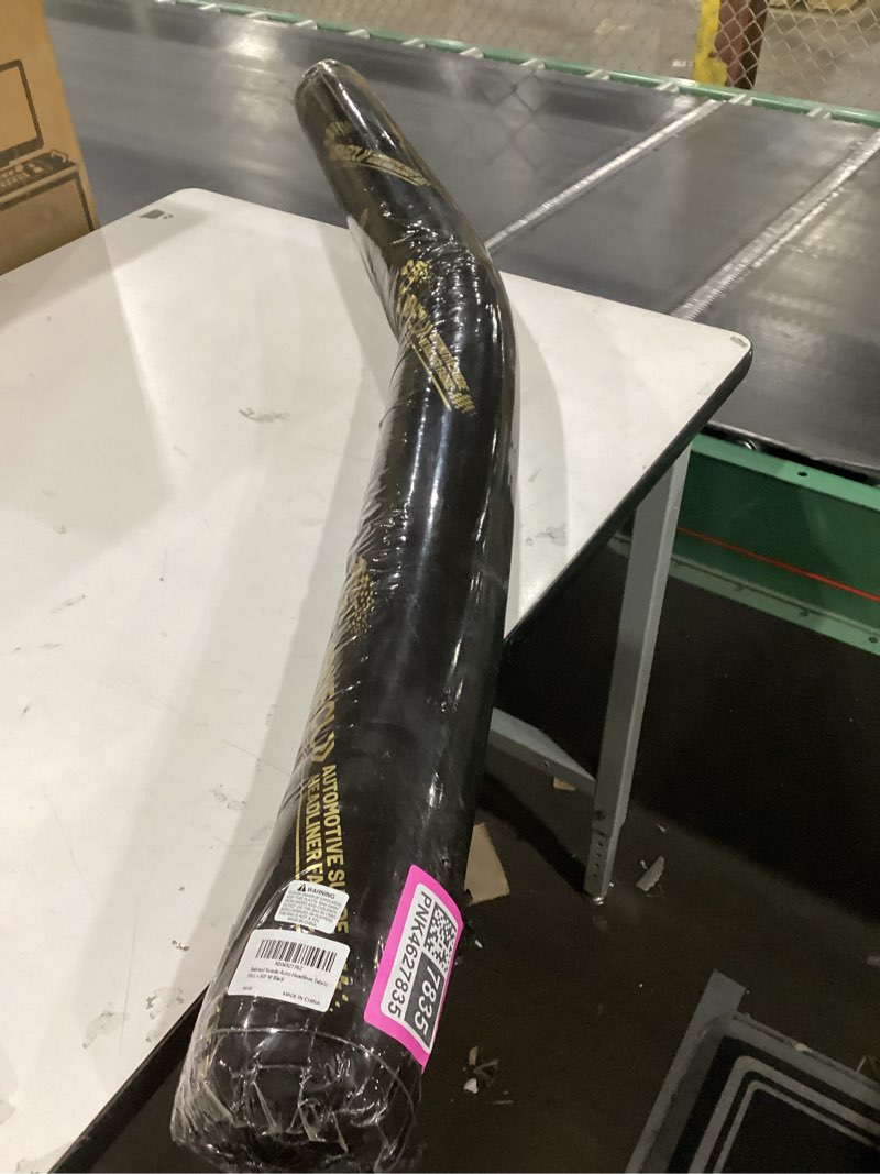 Condition photo showing New/Like New for Suede Auto Headliner Fabric 96" L × 60" W with Foam Backing - Tube Packaging - Black Interior Replacement Material for Car/Truck/SUV/RV Roof - Home Repair/DIY Headliner Material Black 96"L×60"W