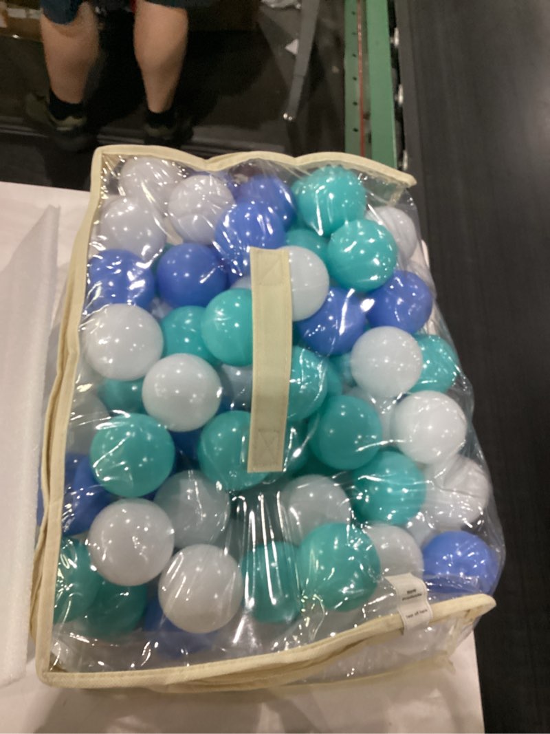 Condition photo showing Good Condition for moonxhome ball pit balls for toddlers, bpa free crush proof plastic toy balls for ball pit, children's pool water toys, macaron ocean balls for play tent 2.15 inch pack of 100 200 500 800 1000 m-green&blue 100