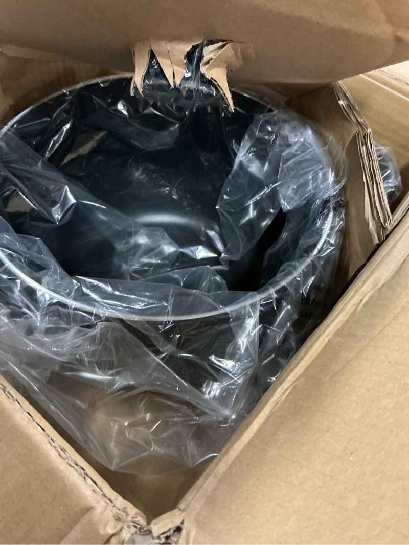 Condition photo showing Good Condition for Cook N Home Nonstick Stockpot with Lid 8-QT, Professional Deep Cooking Pot Canning Cookware Stock Pot with Glass Lid, Black Black 8 Quarts Nonstick Cooking Pot