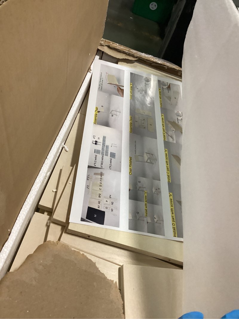 Condition photo showing As Is for Kids Art Table and Chair Set, Sturdy Beech Wood Study Desk for Children’s Drawing, Learning & Play - Multi-Functional Activity Table for Home,Toddler Desk with Storage and 1 Chair