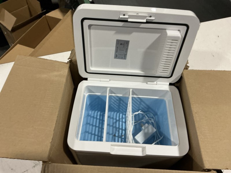 Condition photo showing Good Condition for cooluli 10l mini fridge for bedroom - car, office desk & college dorm room 12v portable cooler warmer food, drinks, skincare, beauty makeup ac/dc small refrigerator with glass front, 110 volts, white