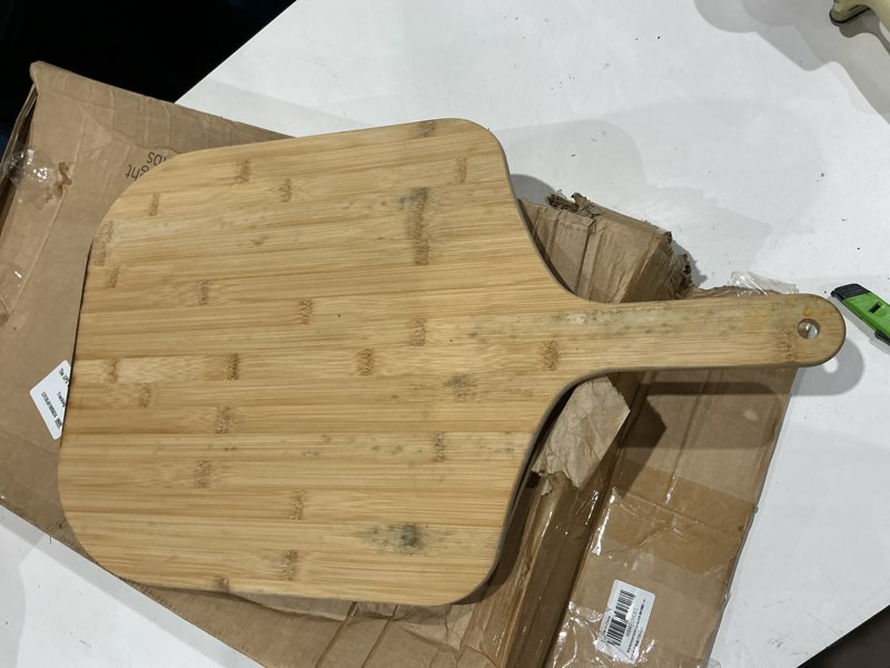 Condition photo showing As Is for pizza peel 12 inch, bamboo pizza paddle spatula