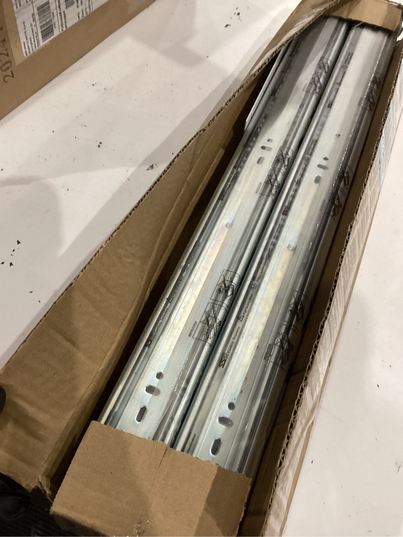 Condition photo showing Good Condition for 22 inch drawer slides 4 pairs (8pcs) 3 fold full extension side mount cabinet drawer glides 22" silver cabinet rails for dresser, cabinet, kitchen,trash can, wardrobe 100 lb capacity