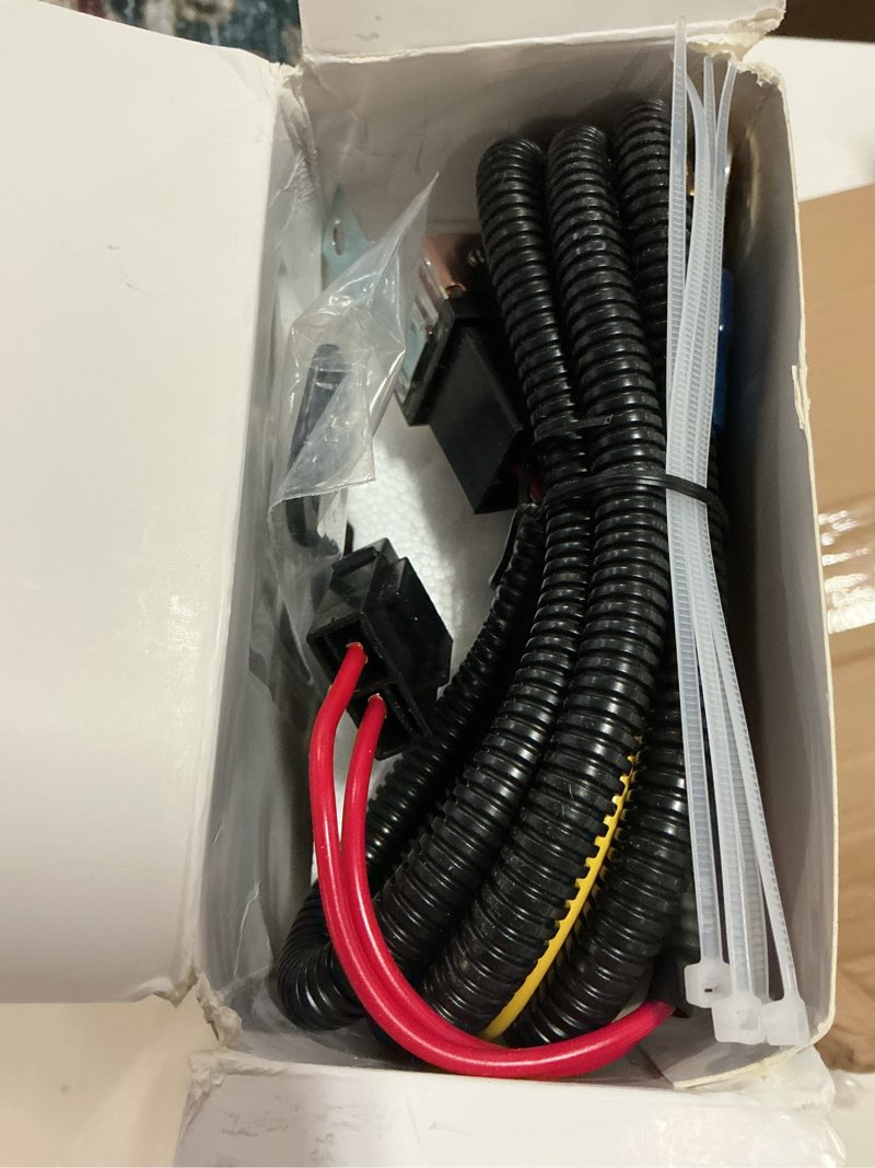 Condition photo showing New/Like New for farbin electric car horn loud 12v supertone horns with bolt-on mounting bracket h/l tone waterproof twin horns kit with relay wire (red horn with harness and bracket)