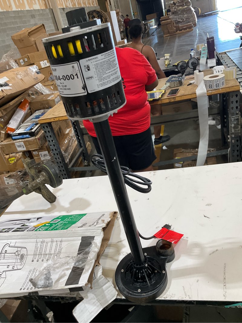 Condition photo showing As Is for zoeller 1/2-hp 115-volt 65-gpm cast iron pedestal sump pump