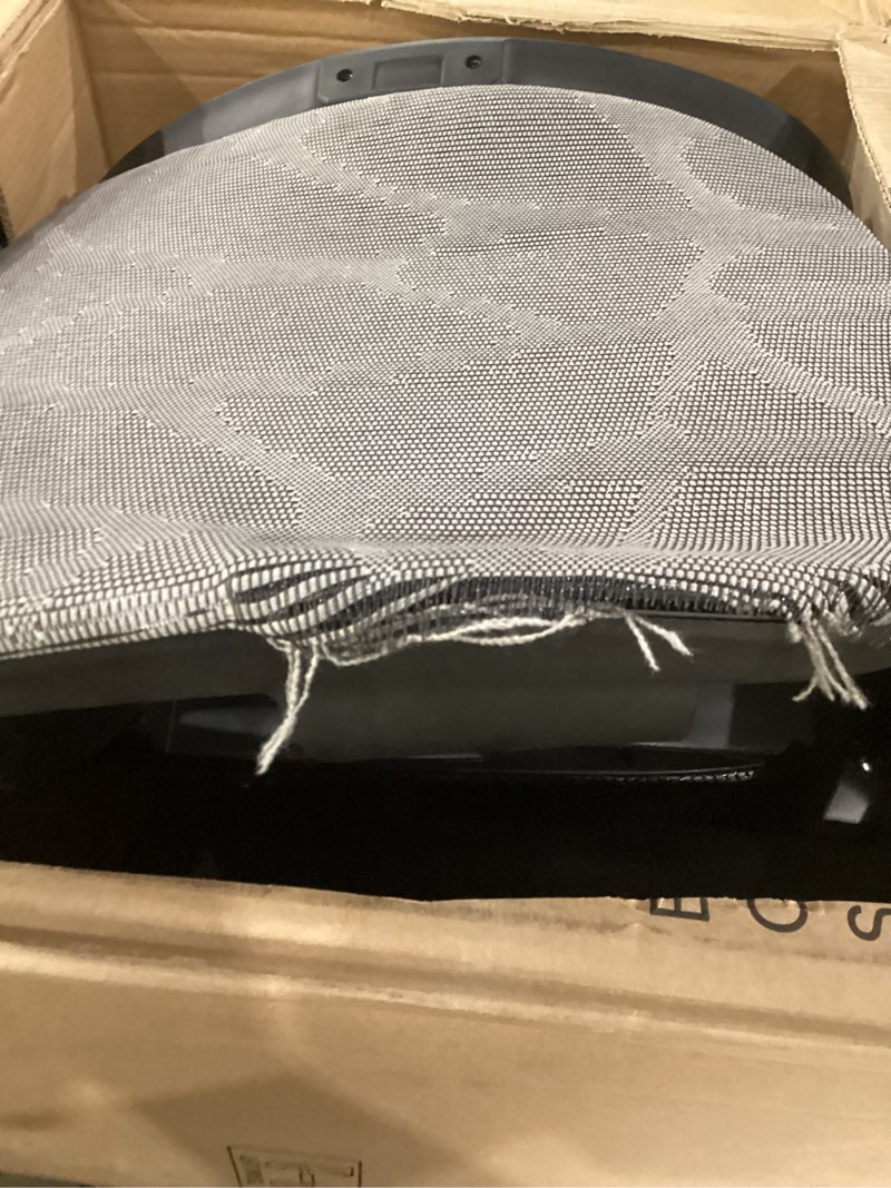 Condition photo showing As Is for patterened mesh black office chair