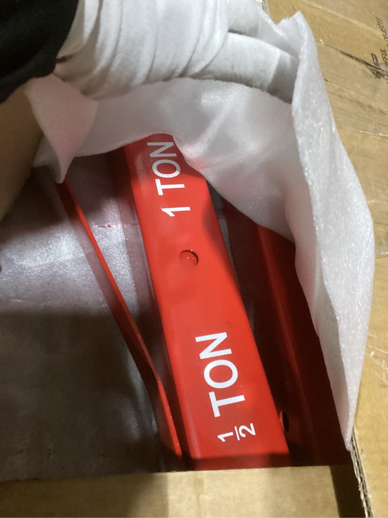 Condition photo showing Good Condition for 2-Ton Folding Engine Hoist Cherry Picker 4400 Lb Capacity Hydraulic Shop Crane with Telescoping Boom 6 Caster Wheels for Automotive Repair Garage Use Includes Hitch and Storage Stand Orange