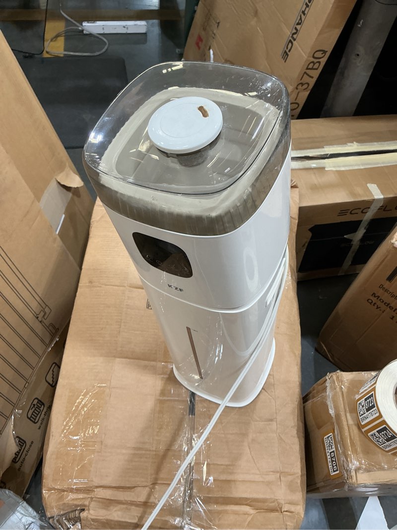 Condition photo showing As Is for large humidifiers for bedroom, 9l/2.5gal ultrasonic cool mist, top fill easy clean with 350ml/h mist speed, quiet, suitable for kids room plant yoga office study room living (white, round) white round