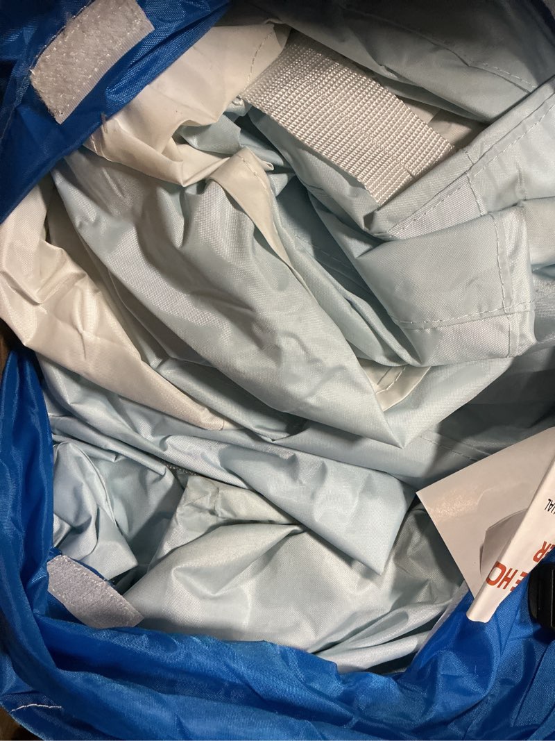 Condition photo showing As Is for Kids Bounce House, Inflatable Bounce House with Ball Pit & Slide Toddler Indoor Bounce House Portable Fun House Outdoor Wet or Dry Bounce House with Blower for Party 9 * 9 * 7 FT (Blue) Classic