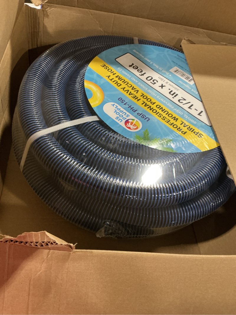 Condition photo showing New/Like New for u.s. pool supply 1-1/2  x 50 foot professional heavy duty spiral wound swimming pool vacuum hose with kink-free swivel cuff  flexible - connect to vacuum heads  skimmer  filter pump inlet  accessories