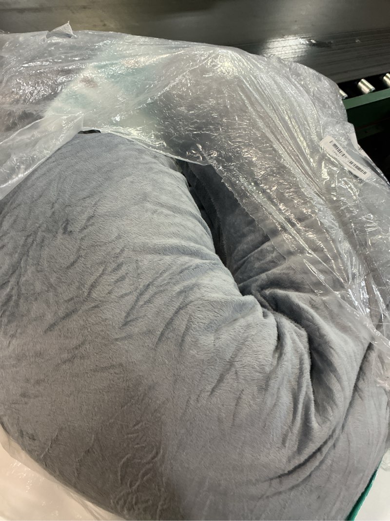 Condition photo showing As Is for MOON PARK Pregnancy Pillows for Sleeping - U Shaped Full Body Maternity Pillow with Removable Cover - Support for Back, Legs, Belly, HIPS - 57 Inch Pregnancy Pillow for Women - Grey Grey Velvet Cover - 57 Inch