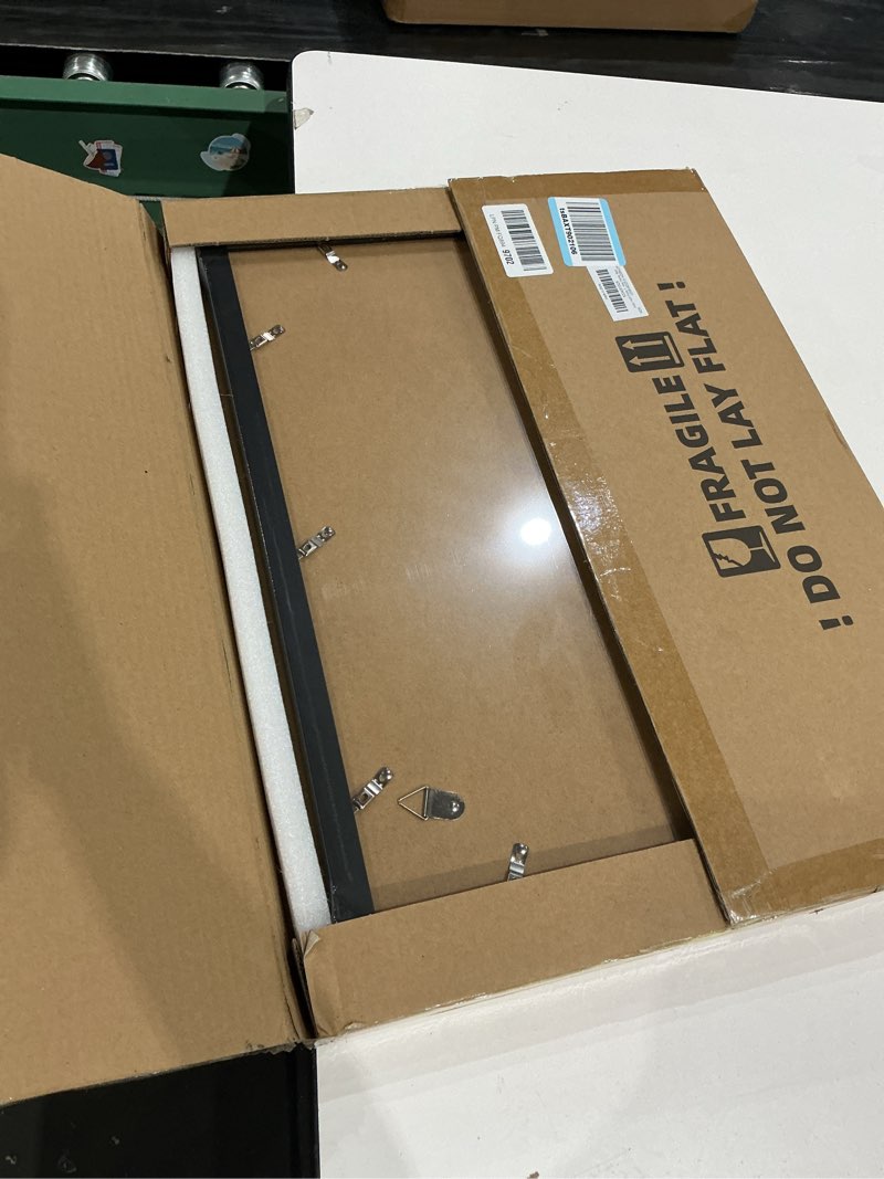 Condition photo showing Good Condition for ccdcc 14x20 poster frame set of 2, 14 x 20 wood picture frames with mat for 12x18, wooden photo frame with tempered glass cover for wall mounting display, black black 14x20-2pack