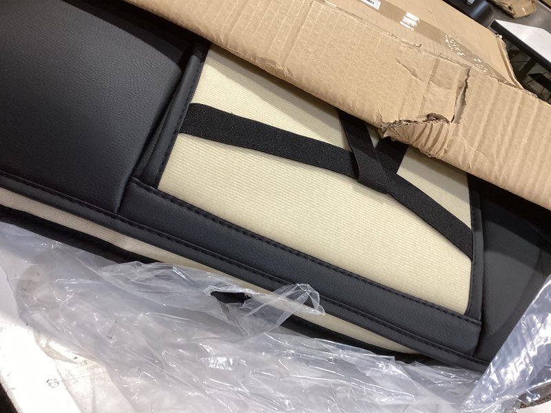 Condition photo showing Good Condition for elantrip car seat cover full set leather car seat protector universal fit for most cars suvs and trucks water proof front and rear seat protector black black full set