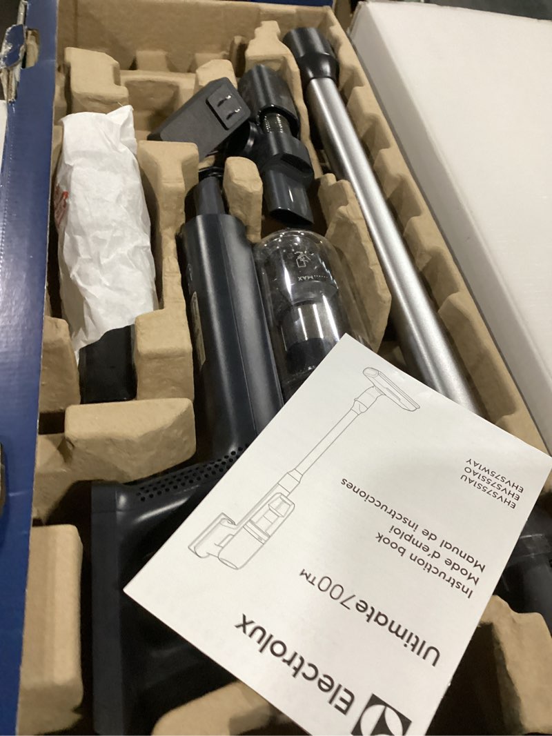 Condition photo showing As Is for Electrolux Ultimate700 Cordless Stick Vacuum with PowerPro Bristle Nozzle and High Suction Power, 50-Minute Run Time, 4 Power Modes, Granite Gray Granite Grey Ultimate700 Standard