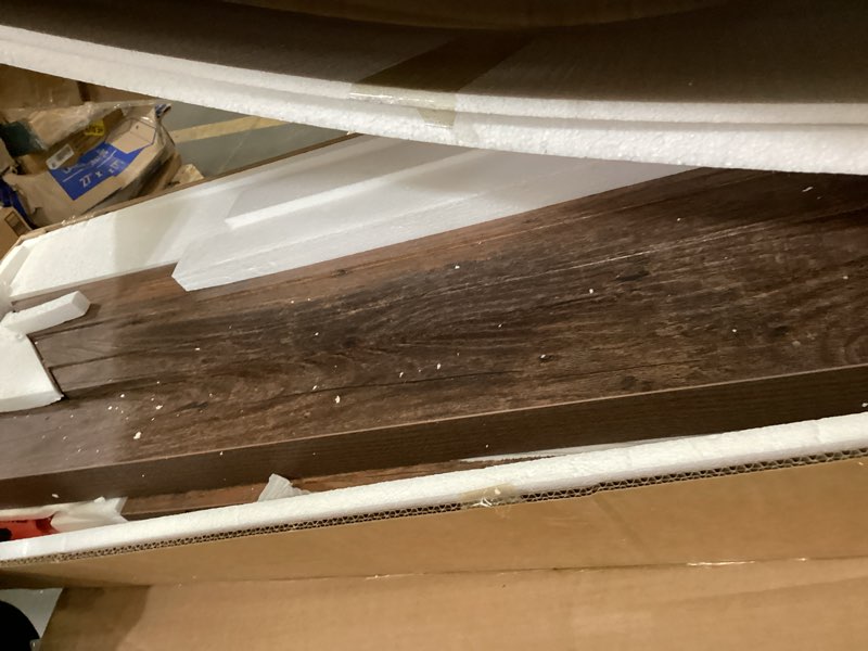 Condition photo showing Good Condition for huuger 54 inch entryway table, retangular console table with storage, farmhouse sofa table behind the couch, long for entrance, hallway, foyer, living room, rustic brown rustic brown 11.8"d x 53.9"w x 33.5"h