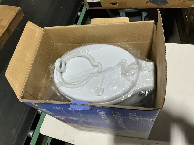 Condition photo showing Good Condition for ubbi steel diaper pail, odor locking, no special bag required, award-winning, registry must-have, white