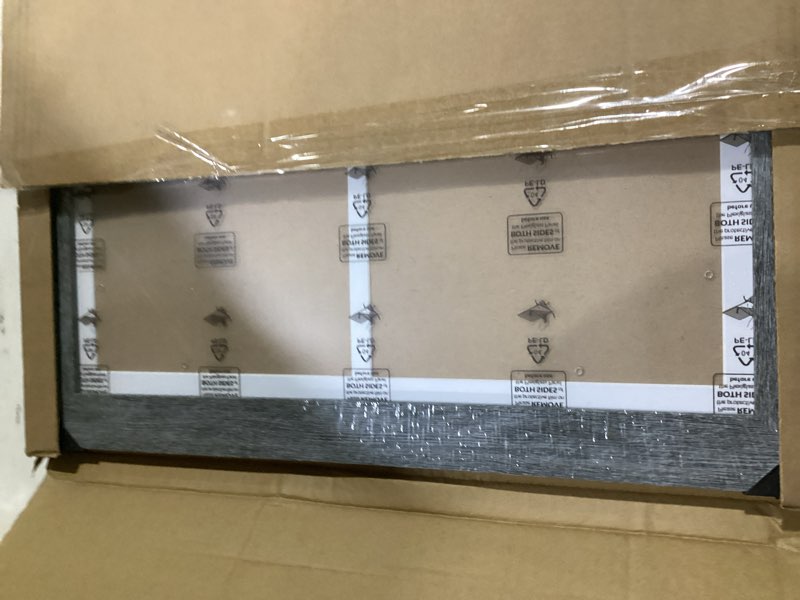 Condition photo showing Good Condition for 11x17 picture frame display 2 opening 8x10 double picture frame collage,multi photo frame with mat,plexiglass,wall mount decor,grey wood grain grey 11x17 - (2 open8x10?