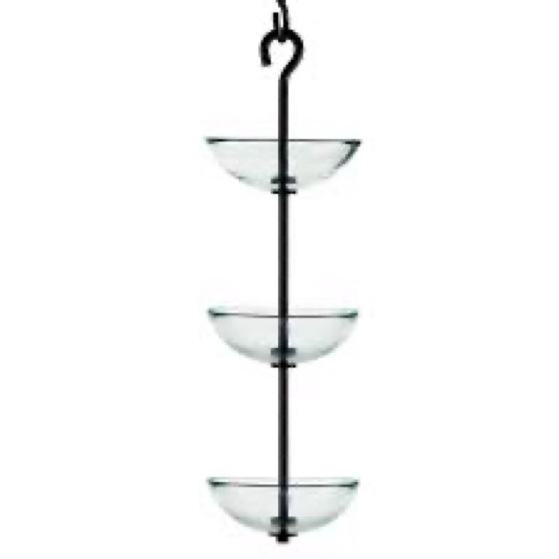 Couronne - Mosaic Birds Triple Hanging Poppy Feeder - Clear