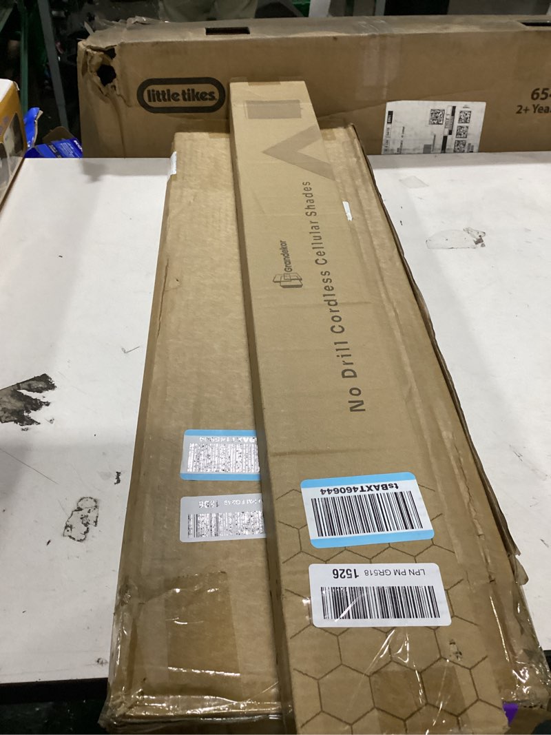 Condition photo showing New/Like New for grandekor no drill cordless cellular shades,31" w x 64" h,no tools blinds for indoor windows,uv protection privacy,honeycomb blinds for home,door,white,blackout white-white(blackout) 31"w x 64"h
