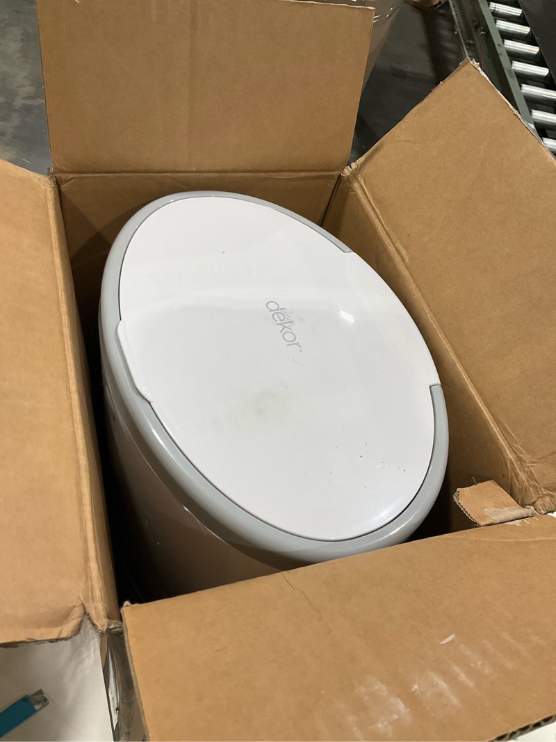 Condition photo showing Good Condition for Diaper Dekor EKO Classic Diaper Pail, White | ONLY Eco-Friendly Diaper Pail Made with 70% Recycled Materials | Hands-Free: Step–Drop–Done | Cost-Effective Refill System Eko White