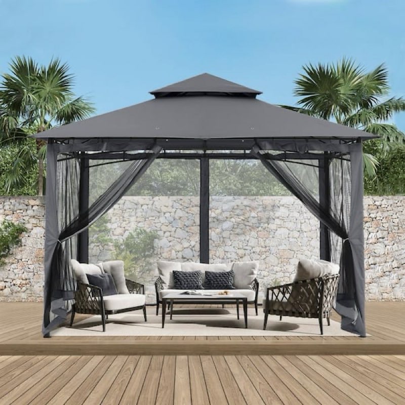 11 Ft. W X 11 Ft. D Steel Patio Gazebo, the Soft Roof Gazebos