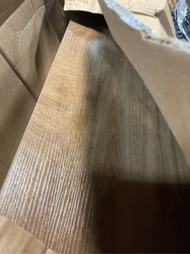 Condition photo showing As Is for little tree 2-tier side table, farmhouse end table with storage shelves, small nightstand wooden beside table bed side table for small spaces, living room, bedroom, light brown light brown 1