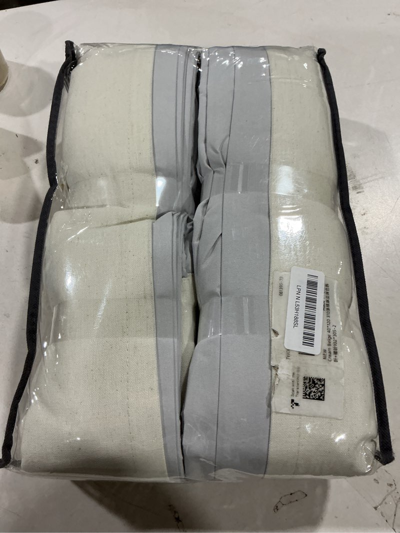 Condition photo showing Good Condition for Pinch Pleated 120 Inch Curtains High Ceiling Tall Linen Curtains for Living Room Bedroom Large Window Drapes 120 Inch Length Back Tab Heat Insulated Bohemian Blackout Drapes Cottage Cream Beige Cream Beige 40"W x 120"L (Pack of 2)