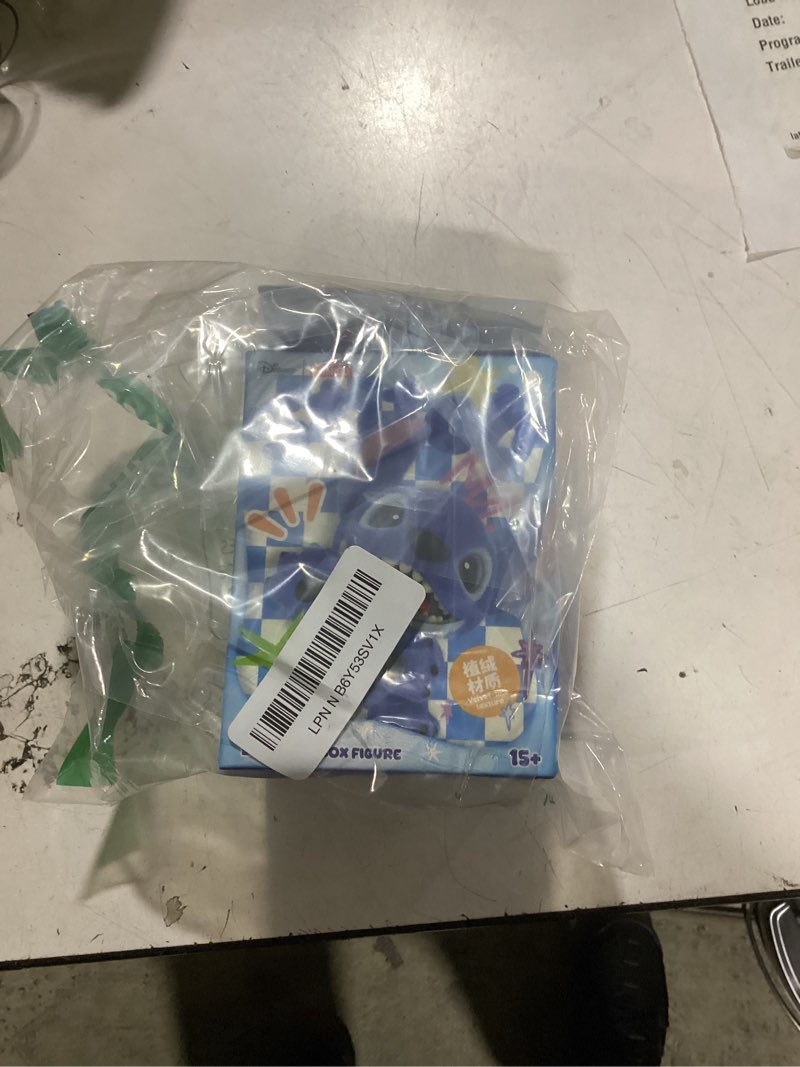Condition photo showing As Is for miniso disney lilo & stitch flocked plush toy surprise box figure model stitch blind box toy collectible toy surprise figures for room decorations, birthday gifts (random)