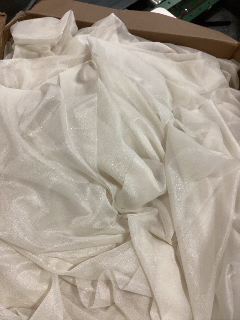Condition photo showing As Is for 6 panels. 30\" x 20Ft Wedding Arch Draping Fabric, Ivory Sheer Curtain Drapes Extra Wide & Long Backdrop Curtains for Wedding Arch Ceremony Birthday Party Decorations