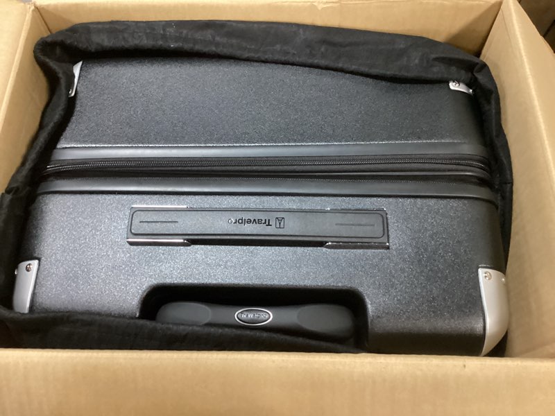 Condition photo showing As Is for Travelpro Platinum Elite Hardside Expandable Checked Luggage, 8 Wheel Spinner, TSA Lock, Hard Shell Polycarbonate Suitcase, Shadow Black, Checked Large 28-Inch Checked- Large 28-Inch Shadow Black