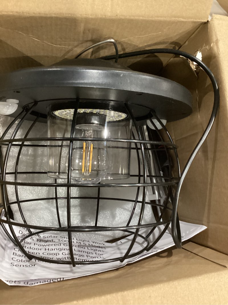 Condition photo showing Good Condition for 3000LM Solar Shed Light Outdoor Indoor,Solar Powered Gazebo Light 4400mAh Battery with Motion Sensor and 3 Color Temperatures Day & Night Use Waterproof with Remote for Shed Gazebo Barn Garage